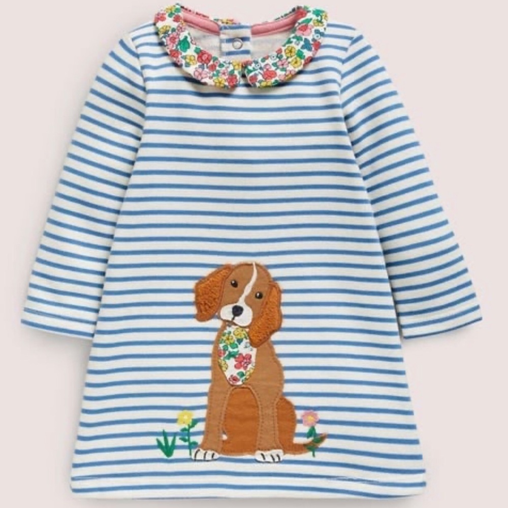 NWOT Mini Boden Appliqué Sweatshirt Dress